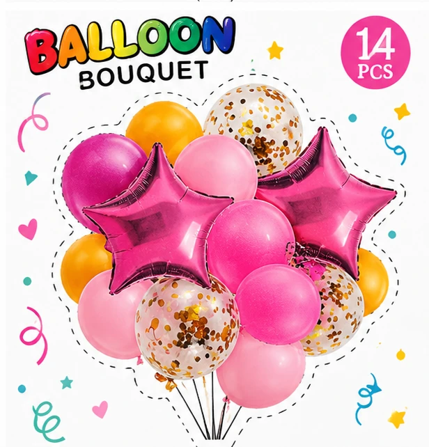 Set de Globos Rosado y Dorado's foto | Decorando Sueños |  BizneCubano