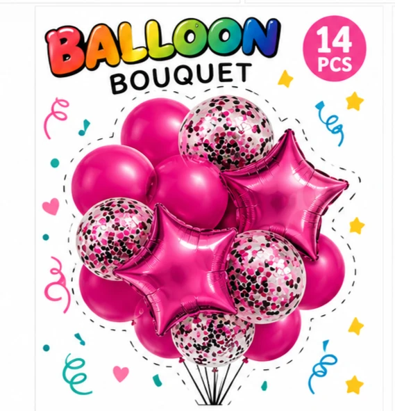 Set de Globos Rosado Fucsia's foto | Decorando Sueños |  BizneCubano