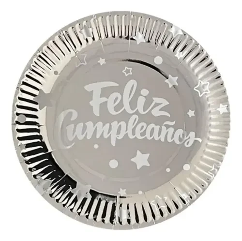 Set de 10 platos desechables plateados's foto | Decorando Sueños |  BizneCubano
