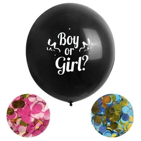 Globo Negro Revelación Con Confetis's foto | Decorando Sueños |  BizneCubano