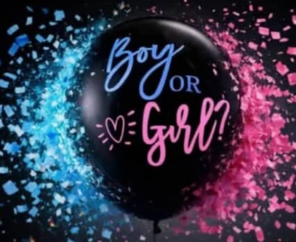 Globo Negro Revelación Con Confetis's foto | Decorando Sueños |  BizneCubano